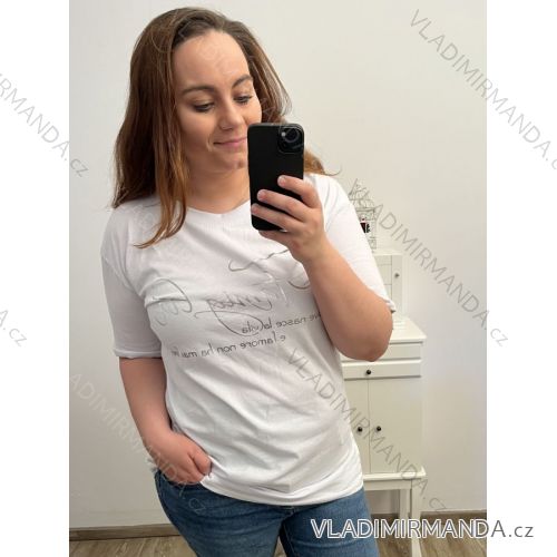 Tunika zavazovací krátký rukáv dámská (S/M/L/XL/2XL/3XL ONE SIZE) ITALSKÁ MÓDA IM422434 XL/2XL weiß