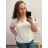 Tunika Kurzarm Frauen (uni s-l) ITALIAN FASHION IMD20123 L/XL weiß