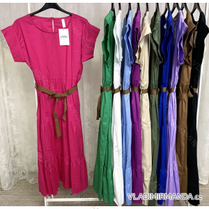 Damenkleid mit Gürtel, kurze Ärmel (S/M Einheitsgröße) ITALIAN FASHION IMPLP2314820095