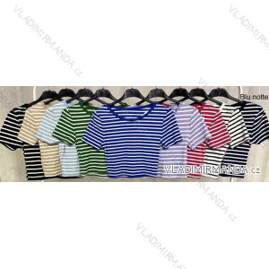 Top Croptop Kurzarm Damen Streifen (S/M ONE SIZE) ITALIAN FASHION IMPLP2312220045