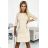 420-2 MARY Kleid mit goldenen Reißverschlüssen - Beige