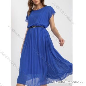 Langes Chiffon-Gürtelkleid für Damen mit kurzen Ärmeln (S/M EINHEITSGRÖSSE) ITALIAN FASHION IMWBB231294