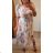 Langes Chiffon-Kurzarmkleid für Damen (S/M ONE SIZE) ITALIAN FASHION IMWGS231048