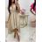 Langes Sommerkleid mit kurzen Ärmeln für Damen (Einheitsgröße S/M) ITALIAN FASHION IMWGM231310
