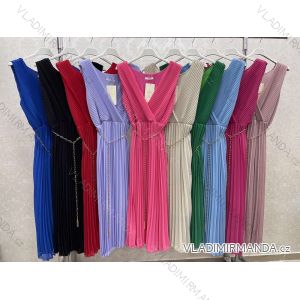 Elegantes, plissiertes ärmelloses Damenkleid (S/M EINHEITSGRÖSSE) ITALIAN FASHION IMWGK231325