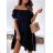 Langes Chiffon-Kurzarmkleid für Damen (S/M ONE SIZE) ITALIAN FASHION IMWGS231048