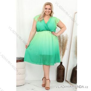 Langes Chiffon-Kurzarmkleid für Damen (S/M ONE SIZE) ITALIAN FASHION IMWGS231048