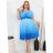 Langes Chiffon-Kurzarmkleid für Damen (S/M ONE SIZE) ITALIAN FASHION IMWGS231048