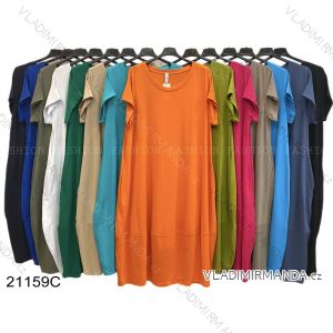 Langes Chiffon-Kurzarmkleid für Damen (S/M ONE SIZE) ITALIAN FASHION IMWGS231048