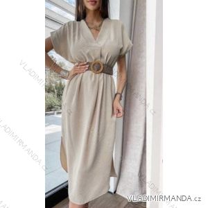 Langes Chiffon-Kurzarmkleid für Damen (S/M ONE SIZE) ITALIAN FASHION IMWGS231048