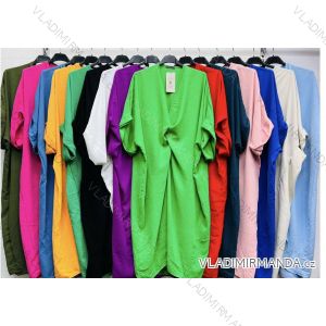 Langes Chiffon-Kurzarmkleid für Damen (S/M ONE SIZE) ITALIAN FASHION IMWGS231048