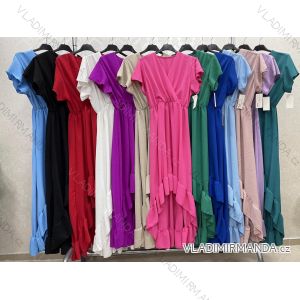 Langes Kurzarmkleid für Damen (S/M EINHEITSGRÖSSE) ITALIAN FASHION IMWGK231376