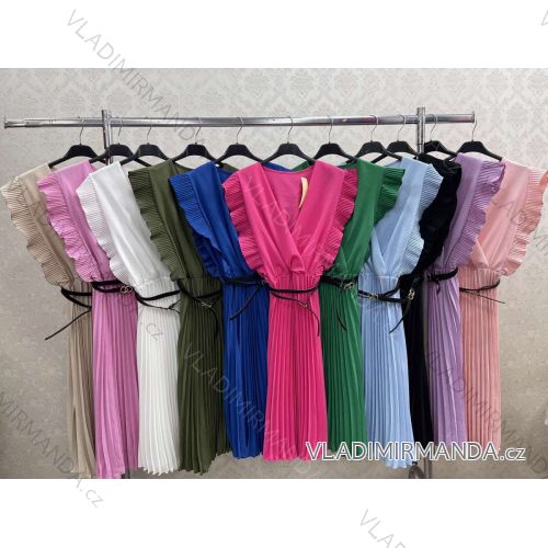 Ärmelloses Chiffon-Kleid mit Trägern für Damen (Einheitsgröße S/M) ITALIAN FASHION IMWBB231378