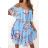 Damen-Sommerkleid aus Chiffon mit kurzen Ärmeln (Einheitsgröße S/M) ITALIAN FASHION IMWC231438