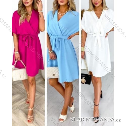 Elegantes Sommerkleid für Damen mit kurzen Ärmeln (Einheitsgröße S/M) ITALIAN FASHION IMWGS231439
