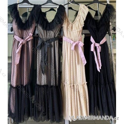 Langes, elegantes, ärmelloses Partykleid für Damen (Einheitsgröße S/M) ITALIAN FASHION IMWKK231453