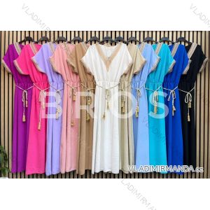 Langes Sommerkleid mit kurzen Ärmeln für Damen (Einheitsgröße S/M) ITALIAN FASHION IMWBR231484