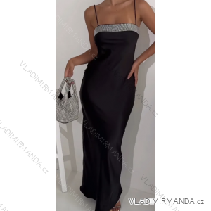 Langes Chiffon-Kurzarmkleid für Damen (S/M ONE SIZE) ITALIAN FASHION IMWGS231048
