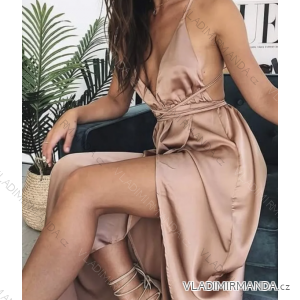 Langes Chiffon-Kurzarmkleid für Damen (S/M ONE SIZE) ITALIAN FASHION IMWGS231048