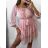 Damen 3/4 Langarm Sommerkleid (S/M ONE SIZE) ITALIAN FASHION IMW230931