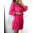 Damen 3/4 Langarm Sommerkleid (S/M ONE SIZE) ITALIAN FASHION IMW230931