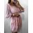 Damen 3/4 Langarm Sommerkleid (S/M ONE SIZE) ITALIAN FASHION IMW230931