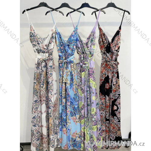 Langes Chiffon-Kurzarmkleid für Damen (S/M ONE SIZE) ITALIAN FASHION IMWGS231048