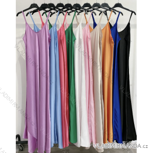 Langes Chiffon-Kurzarmkleid für Damen (S/M ONE SIZE) ITALIAN FASHION IMWGS231048