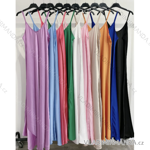 Langes Chiffon-Kurzarmkleid für Damen (S/M ONE SIZE) ITALIAN FASHION IMWGS231048