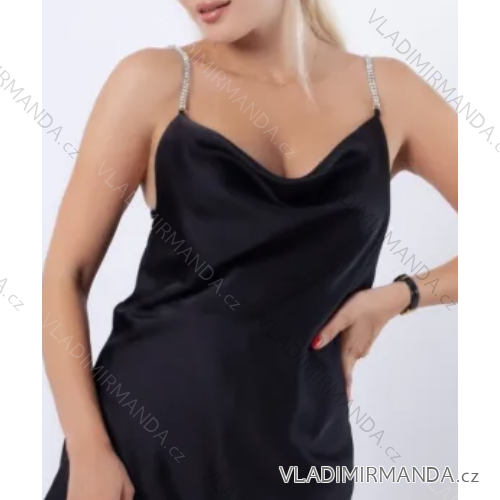 Langes Chiffon-Kurzarmkleid für Damen (S/M ONE SIZE) ITALIAN FASHION IMWGS231048