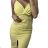 Mini-Sommerkleid für Damen mit Trägern (S/M/L Einheitsgröße) ITALIAN FASHION IMD22376/DR gelb