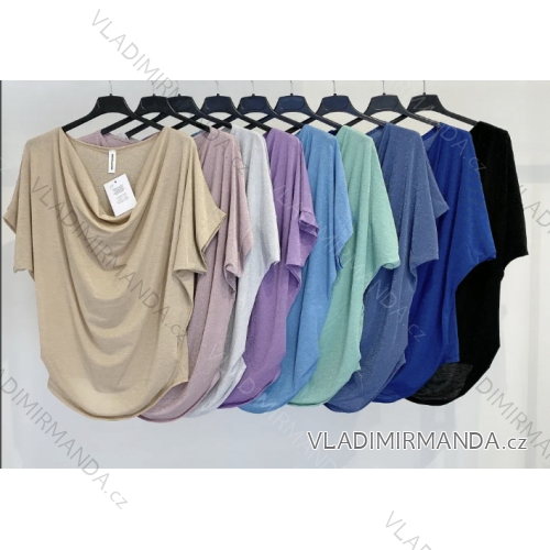 Langes Chiffon-Kurzarmkleid für Damen (S/M ONE SIZE) ITALIAN FASHION IMWGS231048