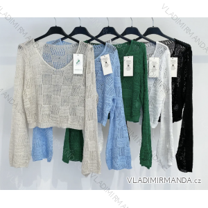 Langes Chiffon-Kurzarmkleid für Damen (S/M ONE SIZE) ITALIAN FASHION IMWGS231048