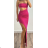 Langes Chiffon-Kurzarmkleid für Damen (S/M ONE SIZE) ITALIAN FASHION IMWGS231048