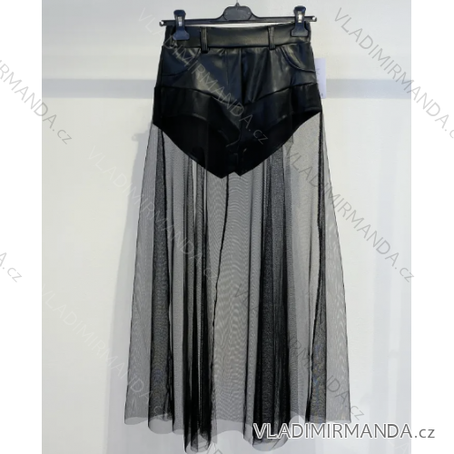 Langes Chiffon-Kurzarmkleid für Damen (S/M ONE SIZE) ITALIAN FASHION IMWGS231048