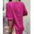 Langes Chiffon-Kurzarmkleid für Damen (S/M ONE SIZE) ITALIAN FASHION IMWGS231048