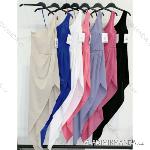 Langes Chiffon-Kurzarmkleid für Damen (S/M ONE SIZE) ITALIAN FASHION IMWGS231048