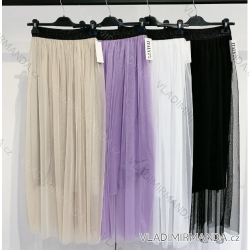 Langes Chiffon-Kurzarmkleid für Damen (S/M ONE SIZE) ITALIAN FASHION IMWGS231048