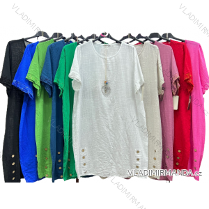 Šaty košilové oversize krátký rukáv dámské (M/L//XL ONE SIZE) ITALSKÁ MÓDA IM422525