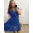Langes Chiffon-Kurzarmkleid für Damen (S/M ONE SIZE) ITALIAN FASHION IMWGS231048