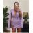 Damen-Latzhose/Kleid mit langen Ärmeln und Gürtel (Einheitsgröße S/M) ITALIAN FASHION IMM23m27030