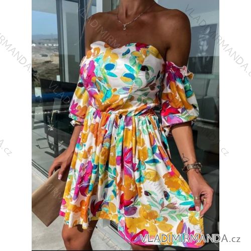 Schulterfreies Carmen-Sommerkleid für Damen (S/M EINHEITSGRÖSSE) ITALIAN FASHION IMM23M53197