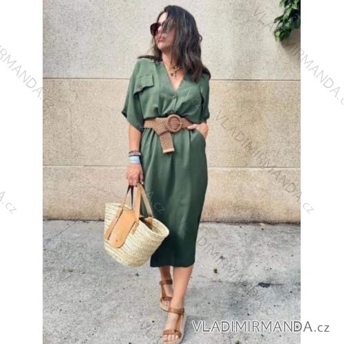 Sommerkleid für Damen, langes Maxikleid mit kurzen Ärmeln (Einheitsgröße S/M) ITALIAN FASHION IMM23M20835