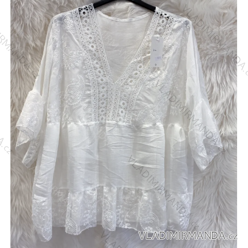 Langes Chiffon-Kurzarmkleid für Damen (S/M ONE SIZE) ITALIAN FASHION IMWGS231048