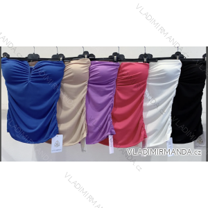 Langes Chiffon-Kurzarmkleid für Damen (S/M ONE SIZE) ITALIAN FASHION IMWGS231048