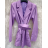 Langes Chiffon-Kurzarmkleid für Damen (S/M ONE SIZE) ITALIAN FASHION IMWGS231048