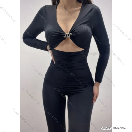 Langes Chiffon-Kurzarmkleid für Damen (S/M ONE SIZE) ITALIAN FASHION IMWGS231048