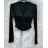 Langes Chiffon-Kurzarmkleid für Damen (S/M ONE SIZE) ITALIAN FASHION IMWGS231048