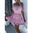 Langes Chiffon-Kurzarmkleid für Damen (S/M ONE SIZE) ITALIAN FASHION IMWGS231048