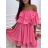Langes Chiffon-Kurzarmkleid für Damen (S/M ONE SIZE) ITALIAN FASHION IMWGS231048